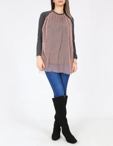 Bluza Zara, gri/roz Gri