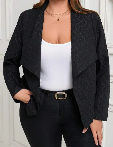 Blazer SHEIN CURVE, negru Negru