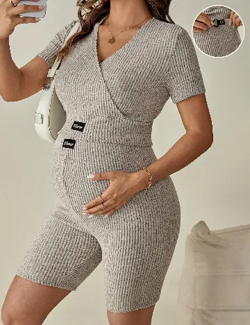 Compleu SHEIN Maternity, bej Crem