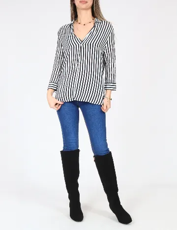 Bluza Bershka, alb/negru Alb