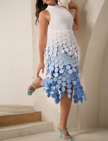 Fusta Anewsta Curve, alb/bleu