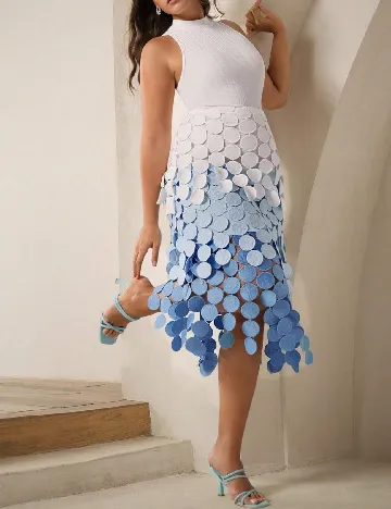 Fusta Anewsta Curve, alb/bleu Alb