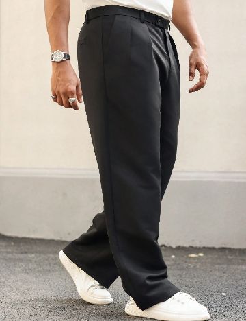 Pantaloni SHEIN Plus Size Men, negru