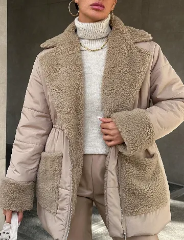 Geaca SHEIN, bej Crem