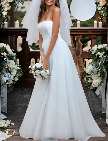 Rochie lunga Ever-Pretty, alb Alb