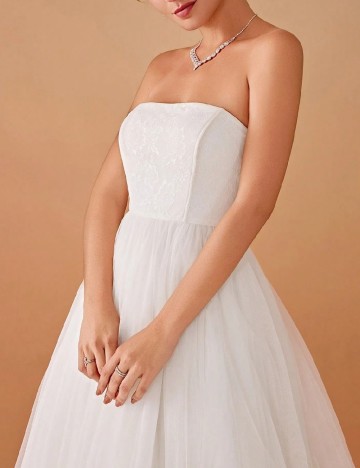 Rochie lunga Ever-Pretty, alb