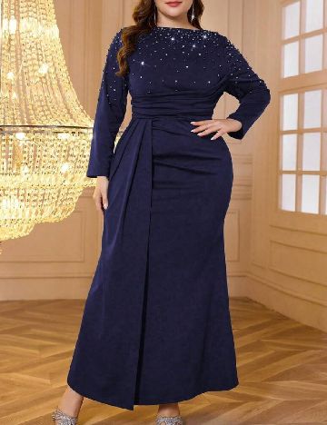 Rochie lunga SHEIN CURVE, bleumarin