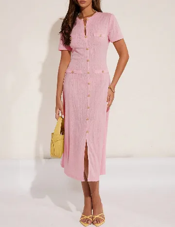 Rochie medie Cosmina, roz Roz