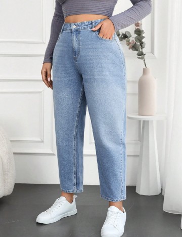 Blugi Zaroli Plus Size, albastru