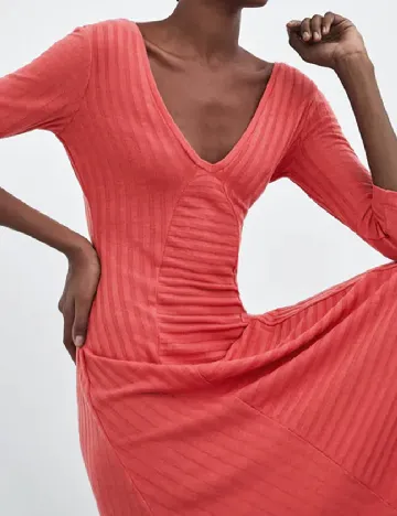 Rochie medie Zara, corai Roz