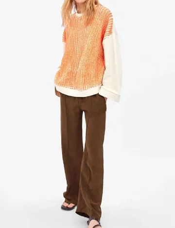 Bluza Zara, crem/portocaliu Crem