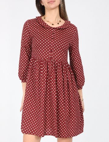 Rochie medie Zara, visiniu/ecru