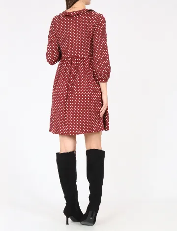 Rochie medie Zara, visiniu/ecru Rosu