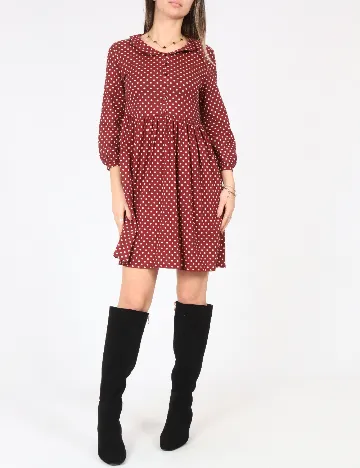 Rochie medie Zara, visiniu/ecru Rosu