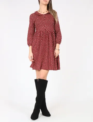 Rochie medie Zara, visiniu/ecru Rosu