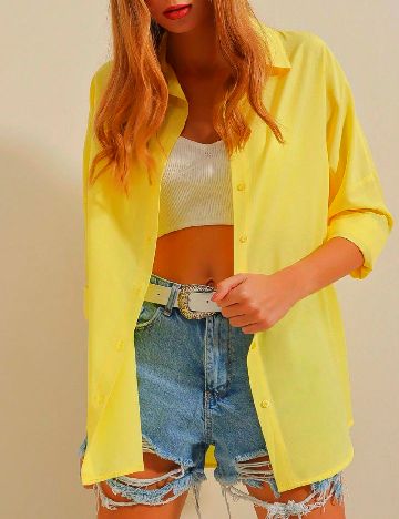 Camasa Oversize SHEIN, galben