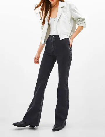 Blugi Bershka, gri inchis Gri