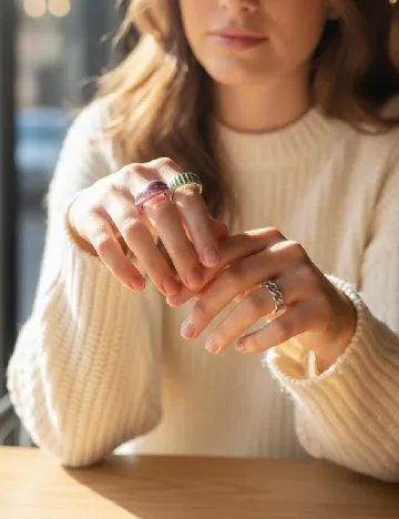 Set Inele 3 bucati Bershka, mix culori Mix culori