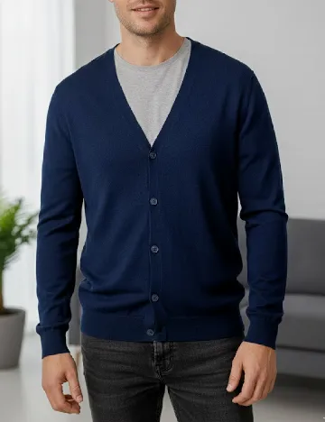 Cardigan Bershka, bleumarin Albastru