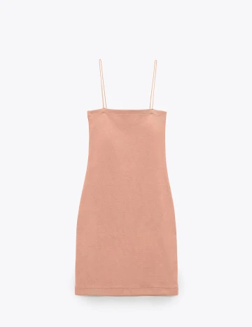 Rochie scurta Zara, roz pudra Roz