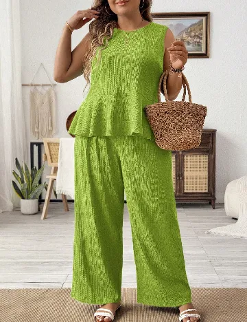 Compleu SHEIN CURVE, verde Verde