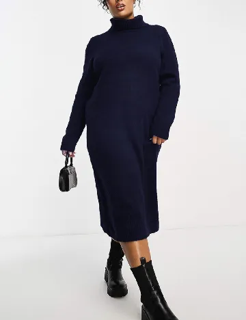 Rochie medie Only Carmakoma, bleumarin Albastru