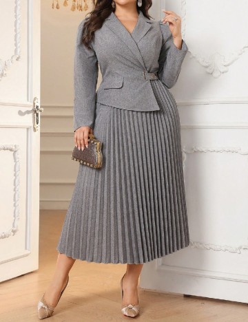 Rochie lunga SHEIN CURVE, gri