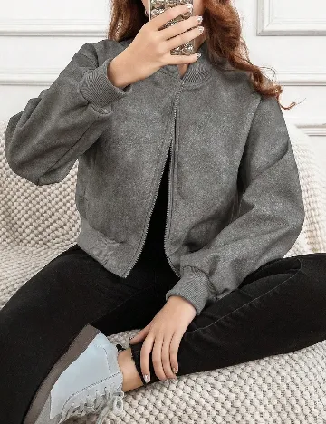 Jacheta Shein Kids, gri Gri