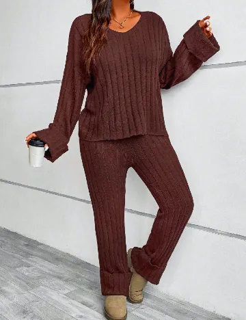 Compleu SHEIN CURVE, maro Maro