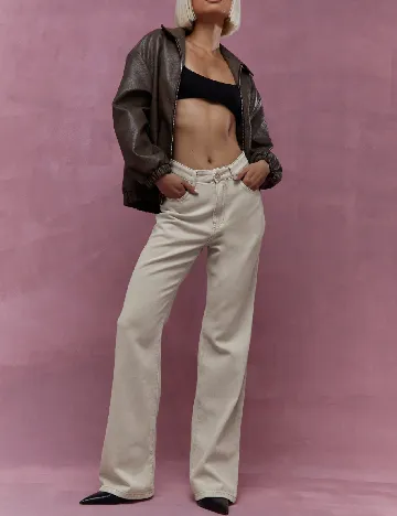 Pantaloni Missguided, bej Crem