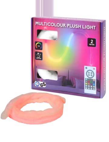 Banda LED de pluș cu telecomandă ACTION, mix culori