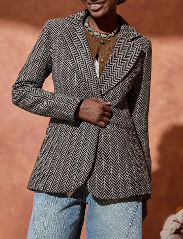 Sacou SHEIN, maro/negru Negru