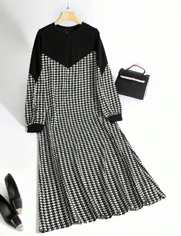 Rochie lunga SHEIN, alb/negru Alb