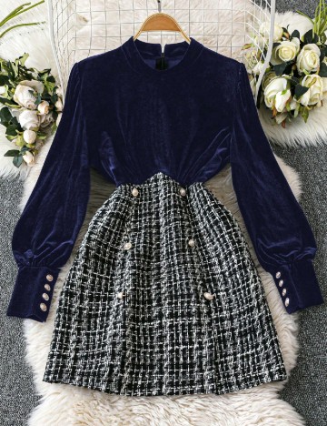 Rochie scurta SHEIN, bleumarin/negru