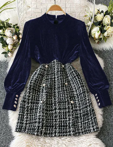 Rochie scurta SHEIN, bleumarin/negru Negru