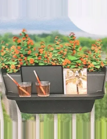 Ghiveci de flori pentru balcon, negru Negru