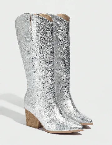 Cizme SHEIN, argintiu Gri