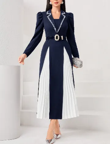 Rochie medie SHEIN, bleumarin/alb Albastru