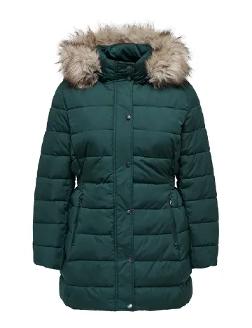 Geaca Only Carmakoma, verde Verde