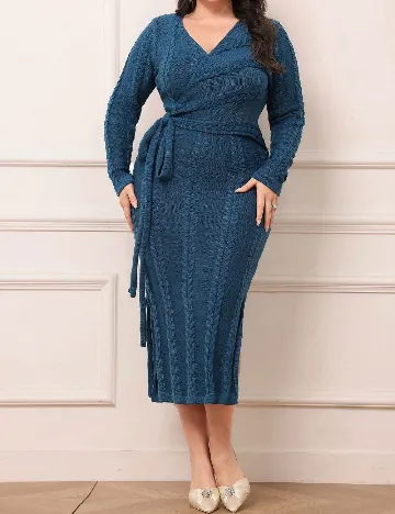 Rochie medie SHEIN CURVE, turcoaz Albastru