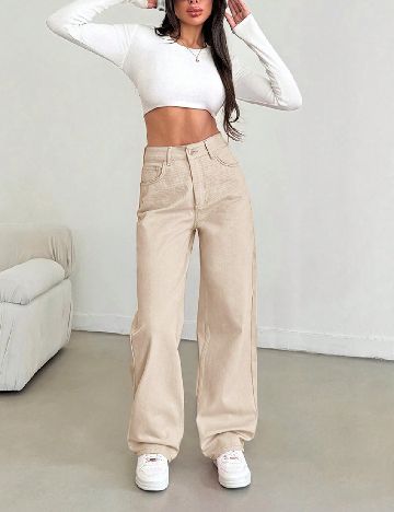 Pantaloni SHEIN, crem