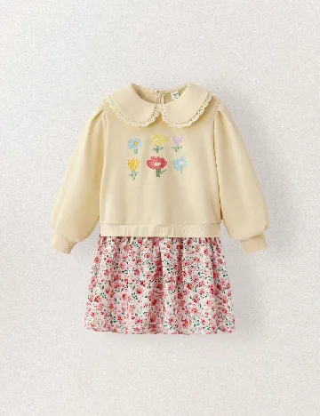 Rochie Shein Kids, galben/roz Galben