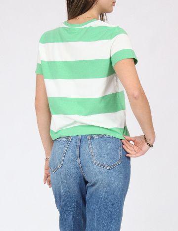 Tricou Jacqueline de Yong, verde/alb