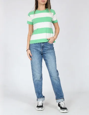 Tricou Jacqueline de Yong, verde/alb Verde