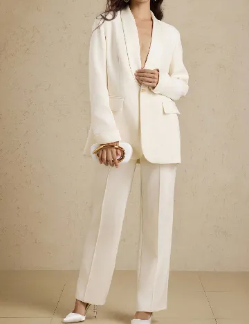 Costum SHEIN, ecru Alb