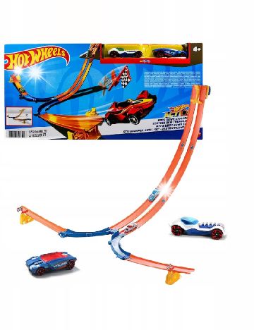 Set pista pentru copii cu 2 masinute, 1:64 Hot Wheels, mix culori