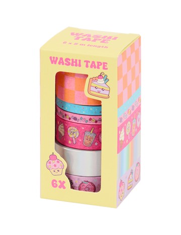 Set banda adeziva decorativa Washi 6 bucati ACTION, mix culori