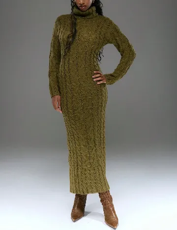 Rochie lunga Musera, kaki Verde