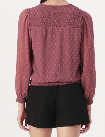 Bluza Only, roz pudra inchis