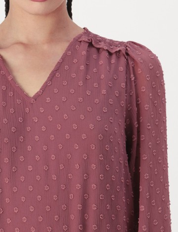 Bluza Only, roz pudra inchis